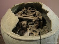 Remains of a toddler in a clay coffin

